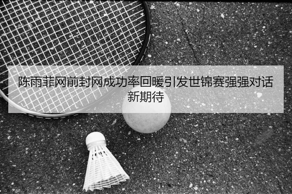 陈雨菲网前封网成功率回暖引发世锦赛强强对话新期待